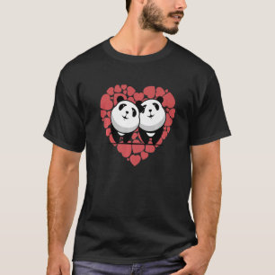 Panda Heart Zoo Tier Bär Tier 3 T-Shirt