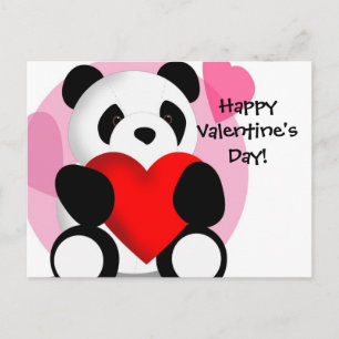 Panda Hearts Carte postale de Valentine