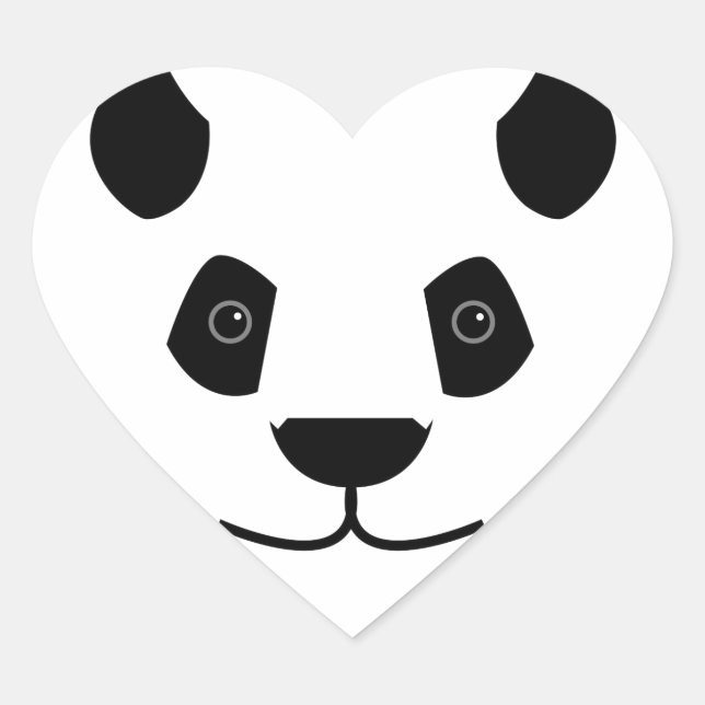 Panda Herz-Aufkleber (Vorderseite)