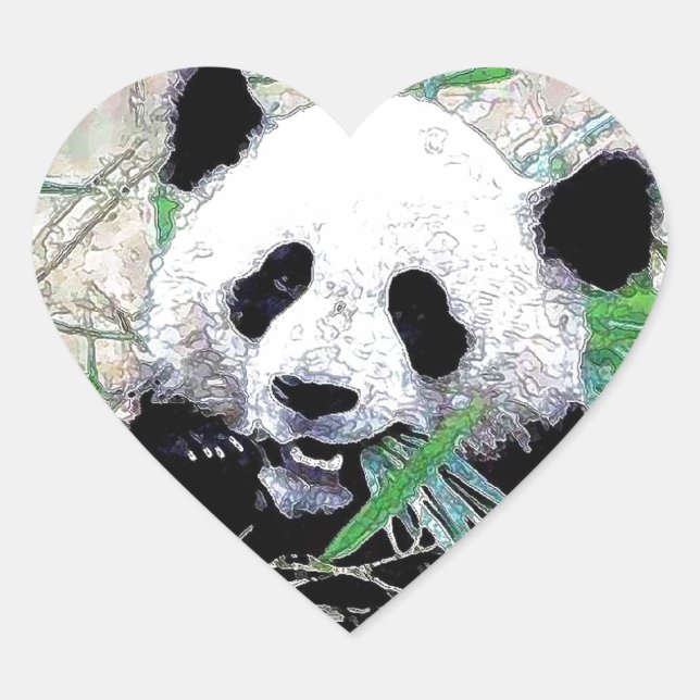 Panda Herz-Aufkleber (Vorderseite)