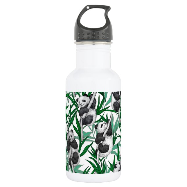 Panda-Hubs Edelstahlflasche (Vorderseite)