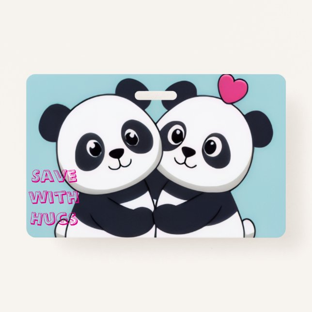 Panda Hug Budget Notebook – Cute Planner for Savin Ausweis (Rückseite)