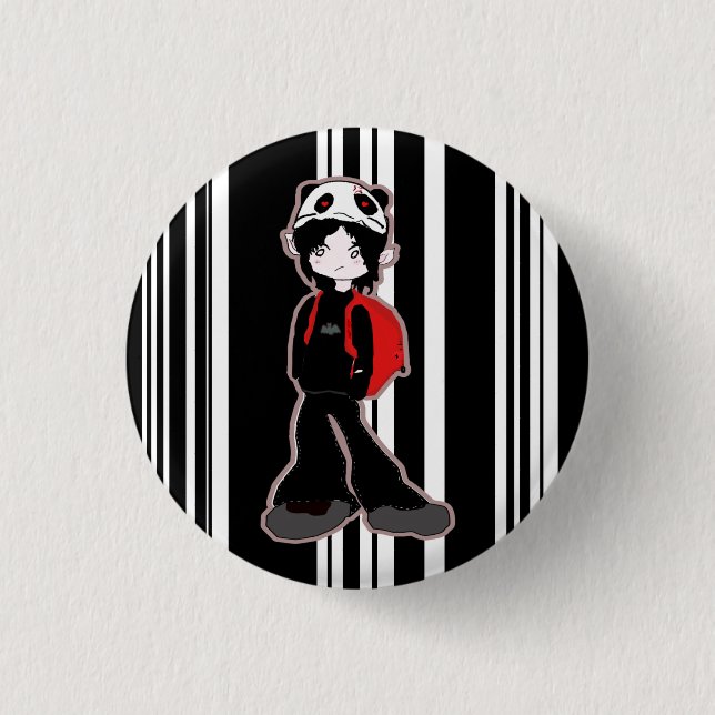 Panda-Hut-Knopf Button (Vorderseite)