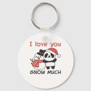 Panda I Liebe Sie Schnee viel Schneemann Pub Schlüsselanhänger