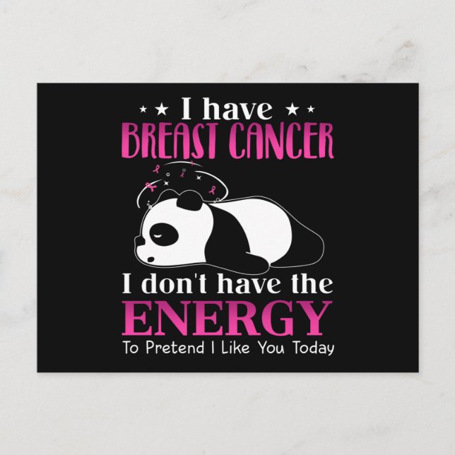 Panda ich habe Brustkrebs habe ich nicht die Energ Postkarte (Vorderseite)