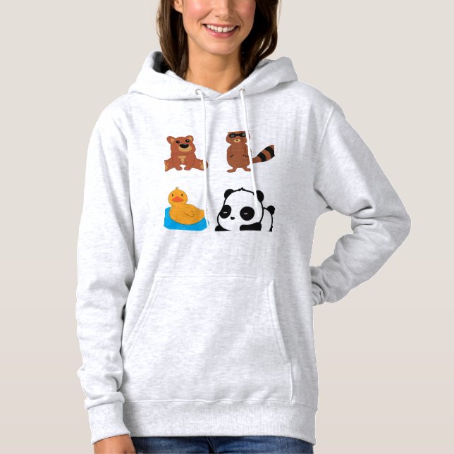 Panda Illustration Design Hoodie (Vorderseite)