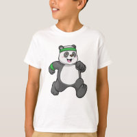Panda im Joggen mit Headband und Sweatband