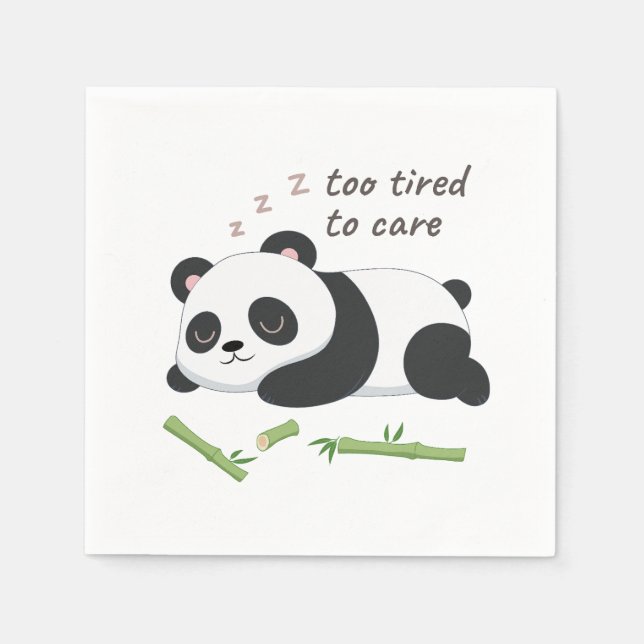 Panda im Ruhezustand - Niedliche Bärenkunst Serviette (Vorderseite)