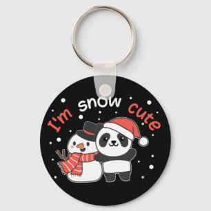 Panda I'm Snow Niedlich Snowman Snow Pun Schlüssel Schlüsselanhänger