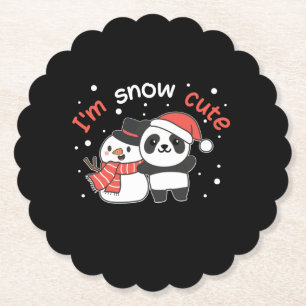 Panda I'm Snow Niedlich Snowman Snow Pun Untersetzer