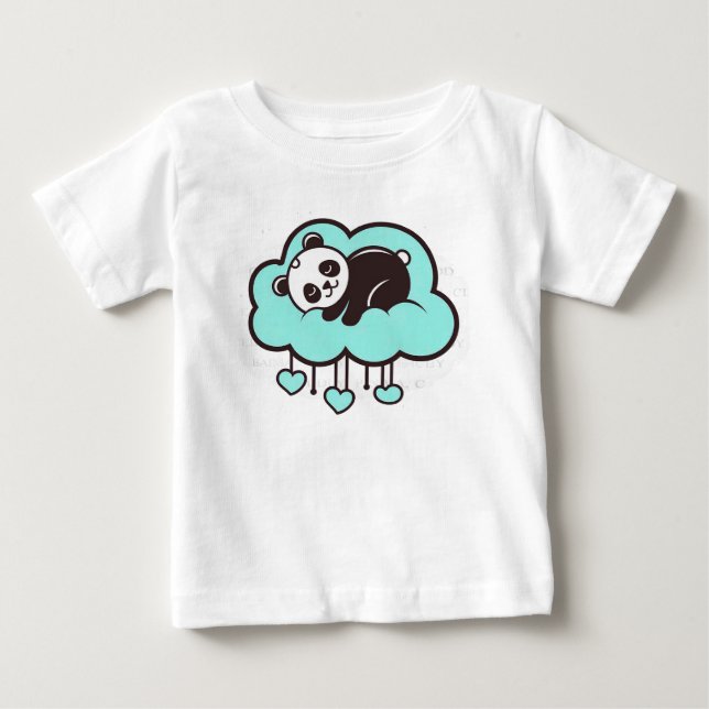 Panda im Stil eines niedlichen Cartoon Baby T-shirt (Vorderseite)