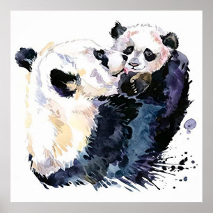 Panda im Wald Panda Family Poster