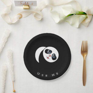 Panda-Image Verwenden Sie mir Textausdruckpapier u Pappteller