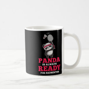 Panda immer bereit Dminton Player Bear Animal Lieb Kaffeetasse