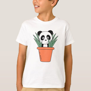 Panda in Blume Top Funny Panda Bären Pflanze