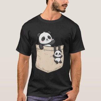 Panda in der Tasche — Süßer Panda-Taschen-Druck Ku T-Shirt