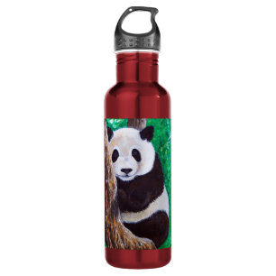 Panda in einer Baummalerei Edelstahlflasche