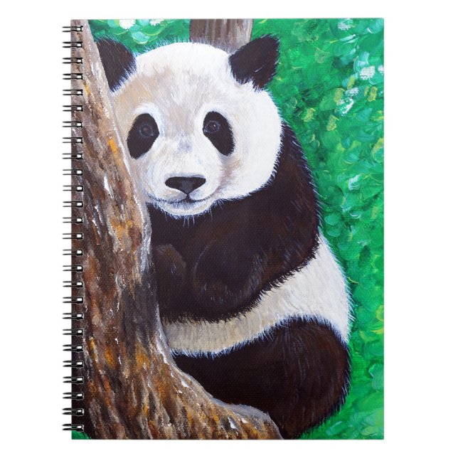 Panda in einer Baummalerei Notizblock (Vorderseite)