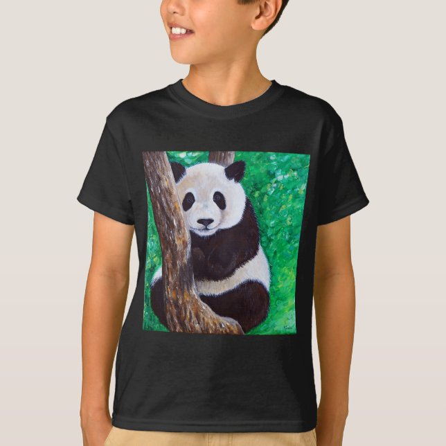 Panda in einer Baummalerei T-Shirt (Vorderseite)
