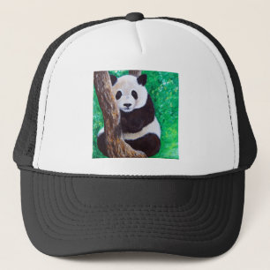 Panda in einer Baummalerei Truckerkappe