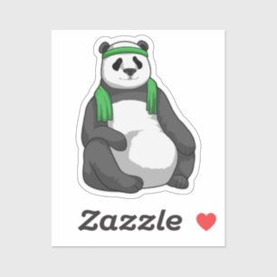 Panda in Fitness mit Handtuch Aufkleber