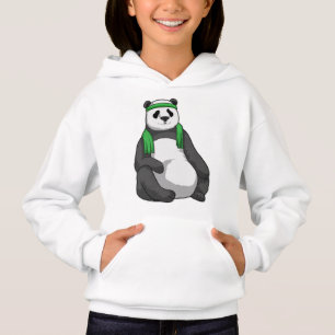 Panda in Fitness mit Handtuch Hoodie