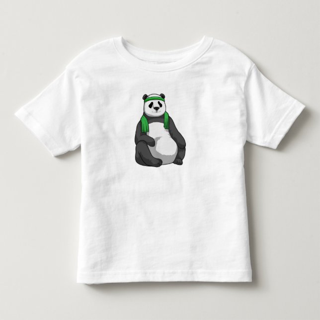 Panda in Fitness mit Handtuch Kleinkind T-shirt (Vorderseite)