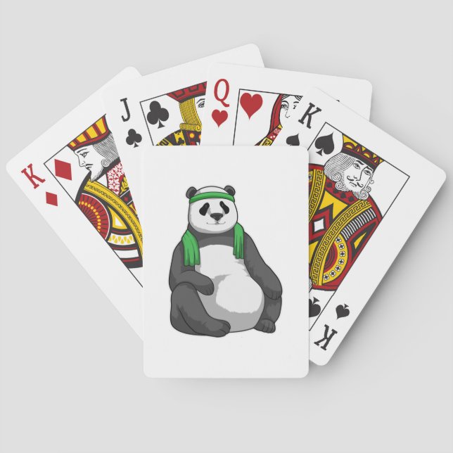 Panda in Fitness mit Handtuch Spielkarten (Rückseite)
