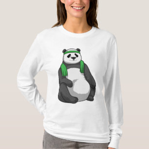 Panda in Fitness mit Handtuch T-Shirt