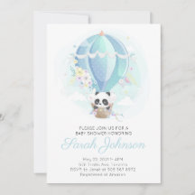 Panda in Hot Air Balloon Baby Dusche