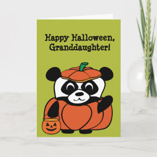 Panda in Pumpkin Costume Trick oder Treff Karte