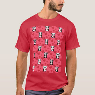 Panda in rosa Hintergrund mit Owls Haustier Bandan T-Shirt