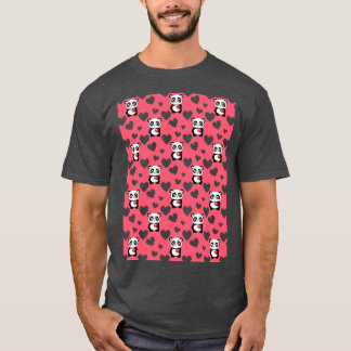 Panda in rosa Hintergrund mit Owls Haustier Bandan T-Shirt