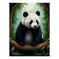 Panda in üppigem Grün