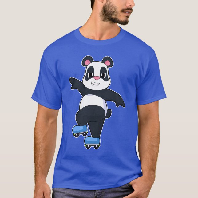 Panda Inline-Skating Inline-Skates Sport T-Shirt (Vorderseite)