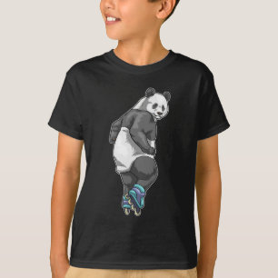 Panda Inline-Skating Rollschuhe T-Shirt