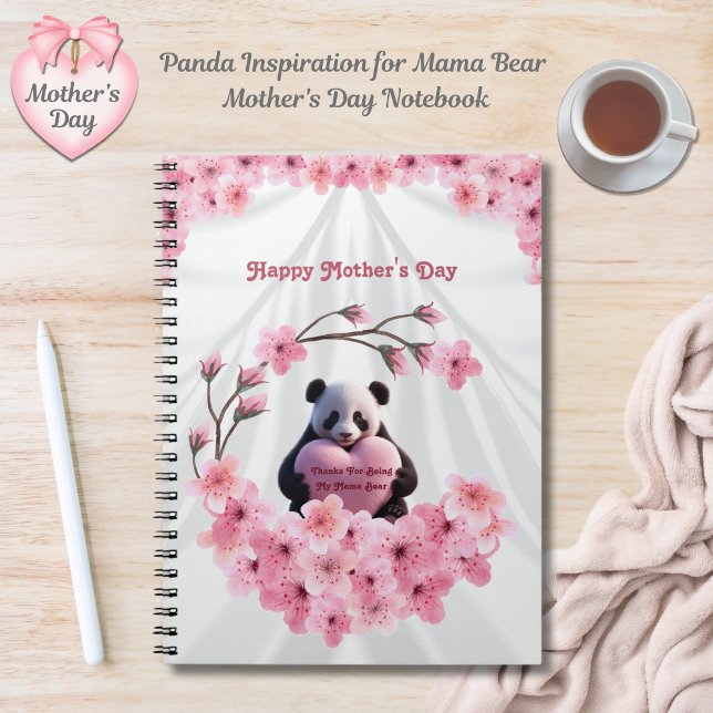 Panda Inspiration Mama Bear Mother Day Notebook Notizblock (Mama Bear's Thoughts Mother’s Day Journal)