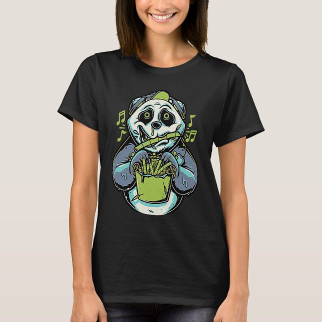 Panda isst Bambus gesund T-Shirt (Vorderseite)