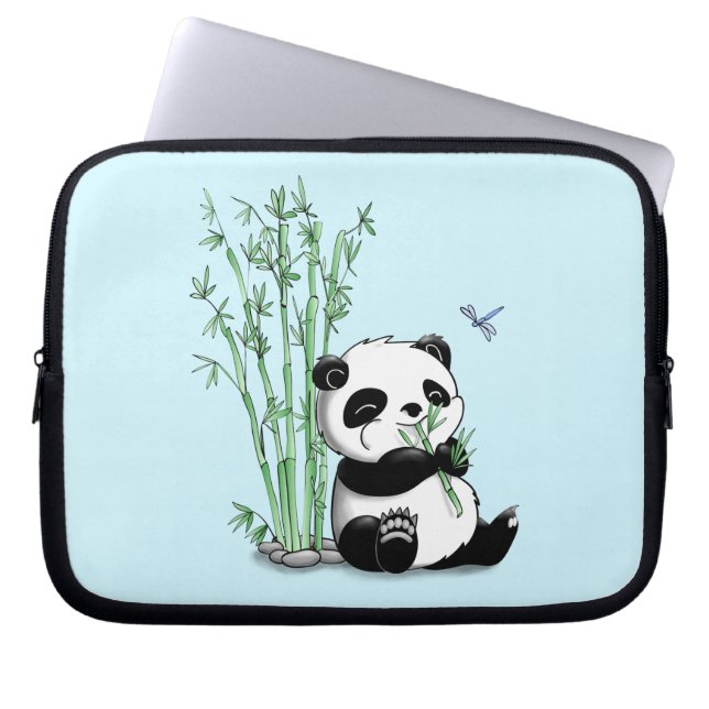 Panda isst Bambus Laptopschutzhülle (Vorderseite)