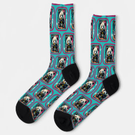 Panda isst ein Hecht Socken