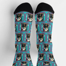 Panda isst ein Hecht Socken