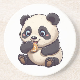 Panda isst einen Keks Getränkeuntersetzer