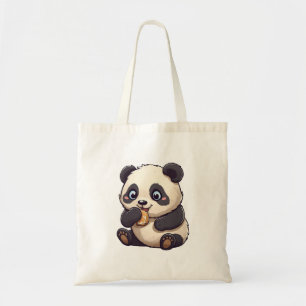 Panda isst einen Keks Tragetasche