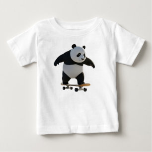 Panda-Junges fährt Skateboard auf dem Bürgersteig Baby T-shirt