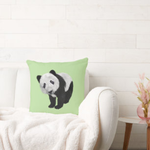 Panda-Junges Grün Kissen