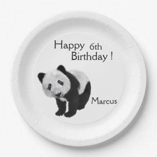 Panda-Junges Pappteller