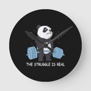 Panda Kampf ist ein echter Bärenfahrer-Schläger. Runde Wanduhr