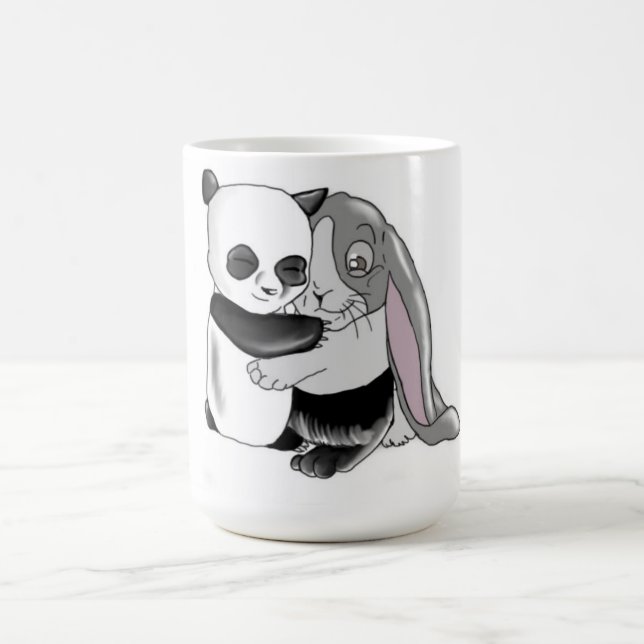 Panda-Kaninchen-Liebe Kaffeetasse (Mittel)