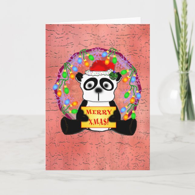 Panda-Karten Feiertagskarte (Vorderseite)