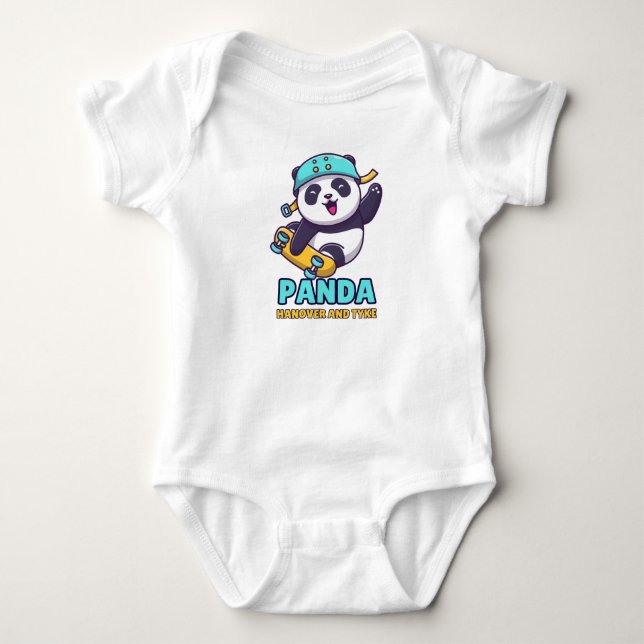 Panda Kater und Tyrann Baby Strampler (Vorderseite)